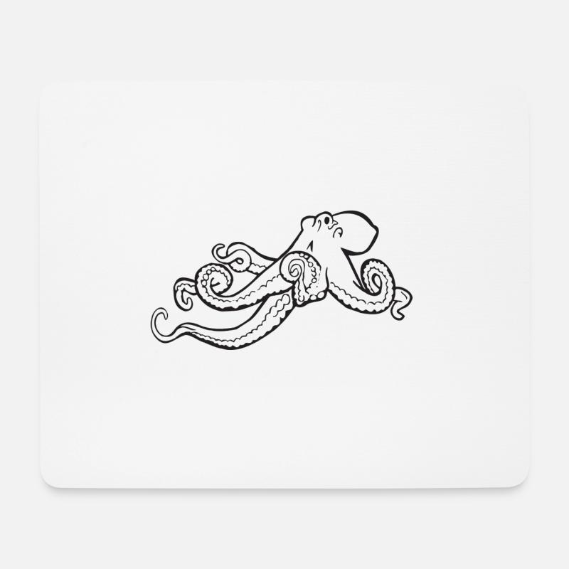 tintenfisch giant octopus krake kalmar sepien fish - Mousepad (Querformat) - Weiß