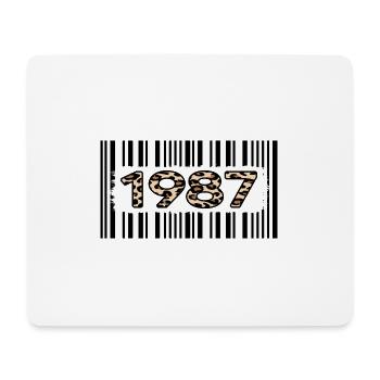1987 geburtstag 35 jahre jubiläum barcode leopard - Mousepad (Querformat) - Weiß - Vorne