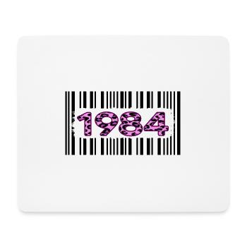 Anniversaire 1984 Anniversaire code-barres Rose Léopard - Tapis de souris (format paysage) - blanc - Devant