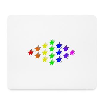 Sterne bunt Regenbogen Geschenkidee - Mousepad (Querformat) - Weiß - Vorne