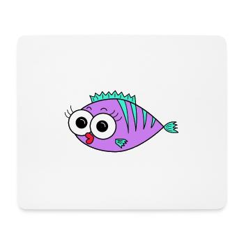 Fish Purple - Mouse Pad (horizontal) - white - Front
