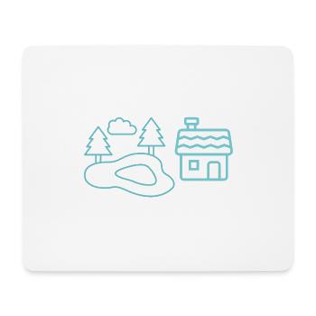 Waldsee-Häuschen Silhouetten - Tapis de souris (format paysage) - blanc - Devant