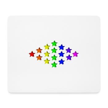 Sterne bunt Regenbogen Geschenkidee - Mousepad (Querformat) - Weiß - Vorne