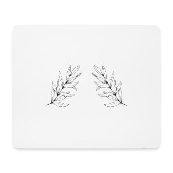 Leaf branch - Mouse Pad (horizontal) - white - Front