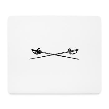 fencing fights floret sword parry samurai12 - Mouse Pad (horizontal) - white - Front
