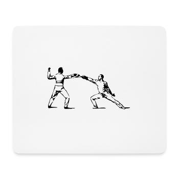 fencing fechten floret sword parry samurai9 - Mousepad (Querformat) - Weiß - Vorne