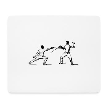 fencing fights floret sword parry samurai16 - Mouse Pad (horizontal) - white - Front