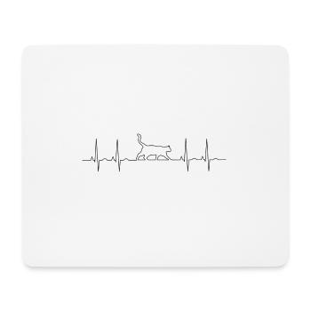 heartbeat katze ekg cats cat love - Mousepad (Querformat) - Weiß - Vorne