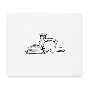 Pfannkuch crêpes crêpes petit déjeuner fruehstueck3 - Tapis de souris (format paysage) - blanc - Devant