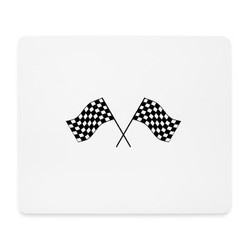 Finish chequered flag Flag Race End end station Idea - Mouse Pad (horizontal) - white - Front