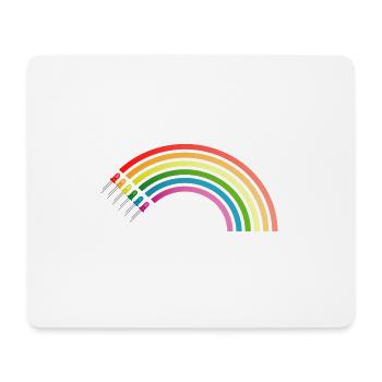 Regenbogen LED Shirt Geschenkidee Sonderangebot - Mousepad (Querformat) - Weiß - Vorne