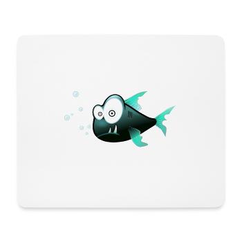 Lustiger Fisch - Mousepad (Querformat) - Weiß - Vorne
