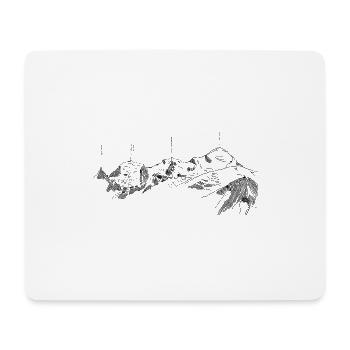 Mont Blanc - Mousepad (Querformat) - Weiß - Vorne