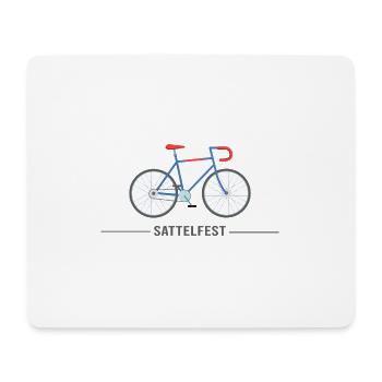Vélo Vélo de route Vélo « Sattelfest » Selle de vélo - Tapis de souris (format paysage) - blanc - Devant