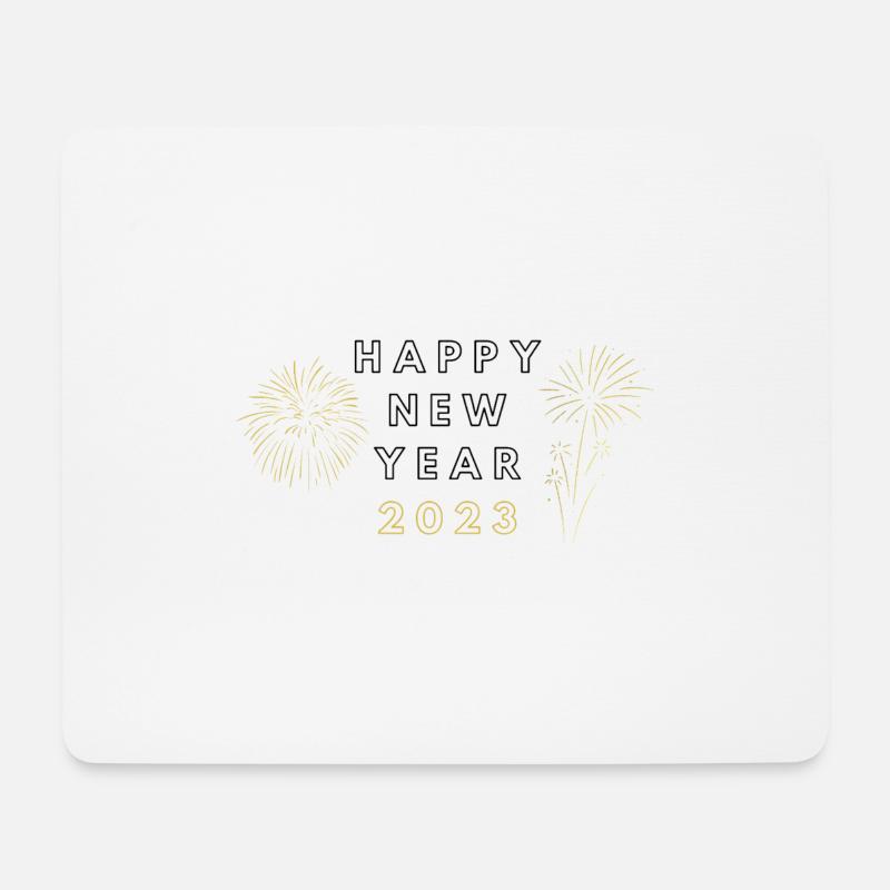 HAPPY NEW YEAR - Mousepad (Querformat) - Weiß