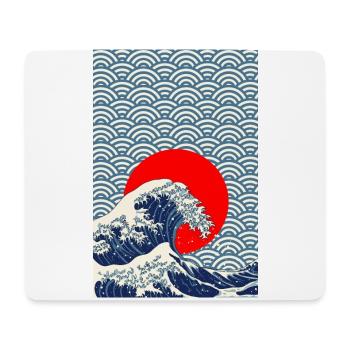 Japan retro Wave Kanagawa Stil Poster Geschenk - Tapis de souris (format paysage) - blanc - Devant
