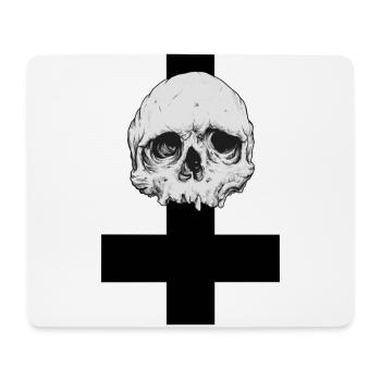 Skull inverted cross - Mouse Pad (horizontal) - white - Front