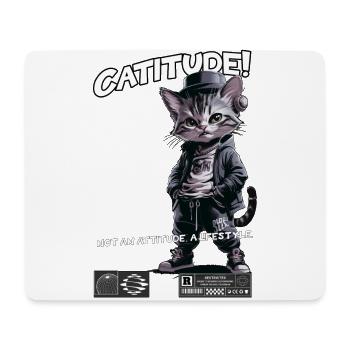 Catitude - Not an Attitude, a Lifestyle - Mousepad (Querformat) - Weiß - Vorne