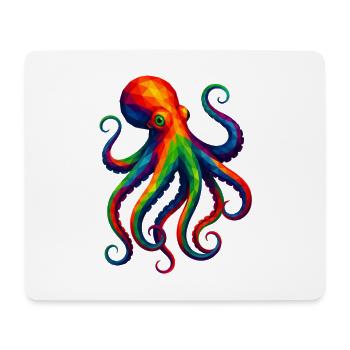 WPAP Stil Polygon Tiere - Krake Oktopus - Mousepad (Querformat) - Weiß - Vorne