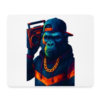 WPAP Stil Tiere - Gorilla Hip-Hop-Outfit Boombox - Mousepad (Querformat) - Weiß - Vorne