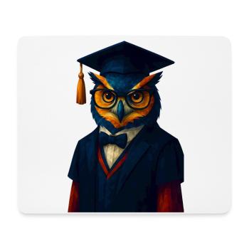 WPAP Stil Tier - Eule im Professoren-Outfit Fliege - Mousepad (Querformat) - Weiß - Vorne