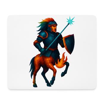 WPAP Stil Tier - Zentaur in Rüstung mit Laserlanze - Mousepad (Querformat) - Weiß - Vorne