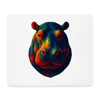 WPAP Stil Tiere - Nilpferd Porträt - Mousepad (Querformat) - Weiß - Vorne