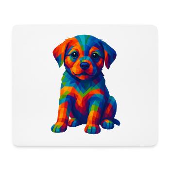 WPAP Polygon Stil Tiere - Hundewelpen Porträt - Mousepad (Querformat) - Weiß - Vorne