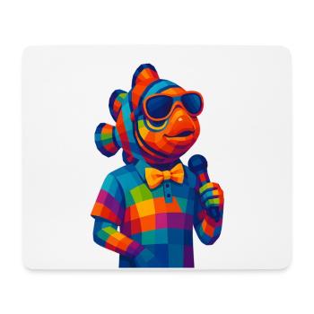 WPAP Polygon Stil Tiere - Clownfisch mit Fliege - Mousepad (Querformat) - Weiß - Vorne