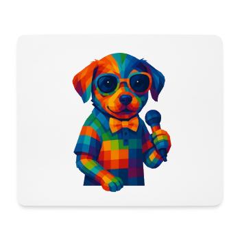WPAP Polygon Stil Tiere - Hundewelpe Sonnenbrille - Mousepad (Querformat) - Weiß - Vorne