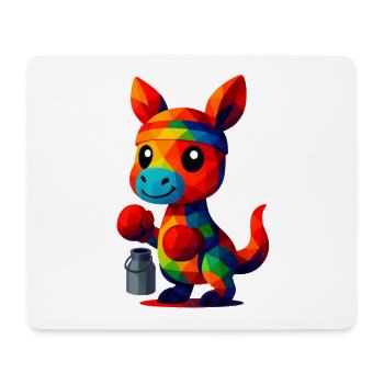 WPAP Polygon Kawaii Style Animals Baby Kangaroo Boxer - Mouse Pad (horizontal) - white - Front