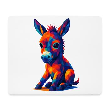 WPAP Polygon Kawaii Style Baby Donkey Donkey - Mouse Pad (horizontal) - white - Front