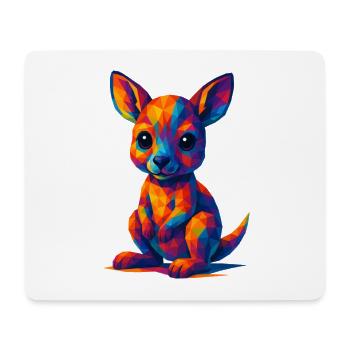 WPAP Polygon Kawaii Style Baby Kangaroo - Mouse Pad (horizontal) - white - Front
