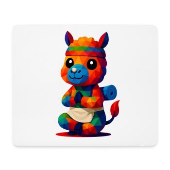 WPAP Polygon Kawaii Style Animals Baby Alpaca Yoga - Mouse Pad (horizontal) - white - Front