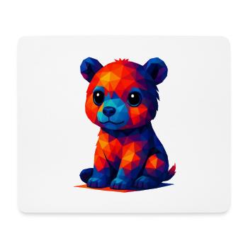 WPAP Polygon Kawaii Stil Baby Grizzly Braunbär - Mousepad (Querformat) - Weiß - Vorne