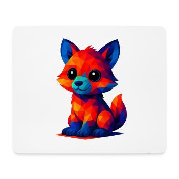 WPAP Polygon Kawaii Stil Baby Fuchs - Mousepad (Querformat) - Weiß - Vorne