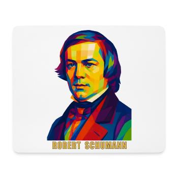 WPAP Polygon Portrait Robert Schumann Composer - Mouse Pad (horizontal) - white - Front