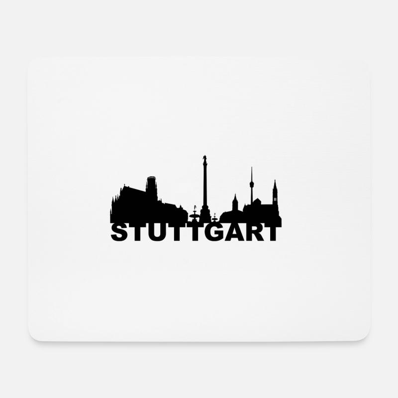 Stuttgart Deutschland Skyline Hauptstadt Geschenk - Mousepad (Querformat) - Weiß
