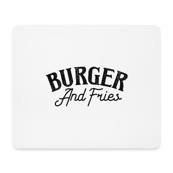 Burger et frites - Tapis de souris (format paysage) - blanc - Devant