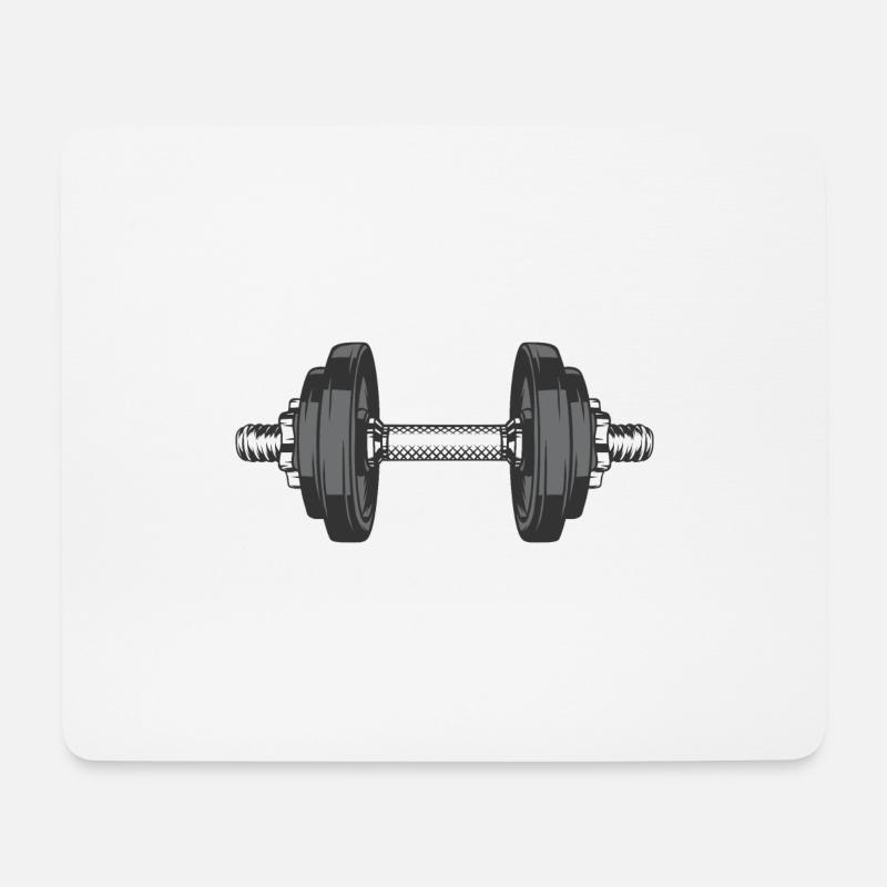 Hantel - Mousepad (Querformat) - Weiß