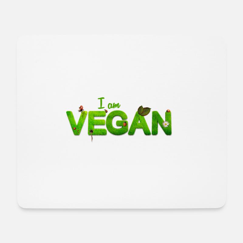 I am vegan - Mousepad (Querformat) - Weiß