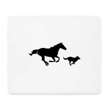 Horse and dog - Mouse Pad (horizontal) - white - Front