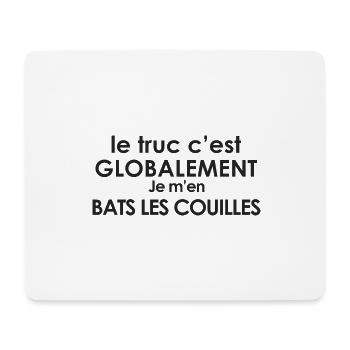 Humour Français drôle homme bats les couilles - Tapis de souris (format paysage) - blanc - Devant