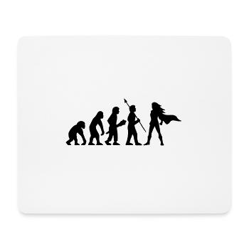 Evolution Superheldin Heldin Power Girl Geschenk - Mousepad (Querformat) - Weiß - Vorne