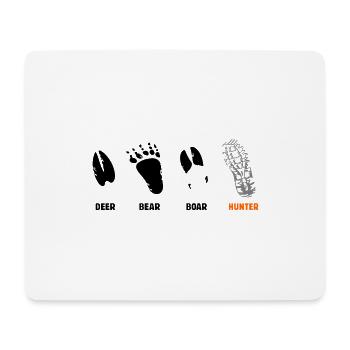 Deer, bear, wild boar, hunter, step seal - Mouse Pad (horizontal) - white - Front