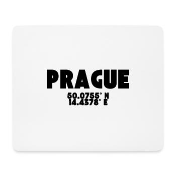 Prague / Prag - T Shirt Design mit Koordinaten - Mousepad (Querformat) - Weiß - Vorne