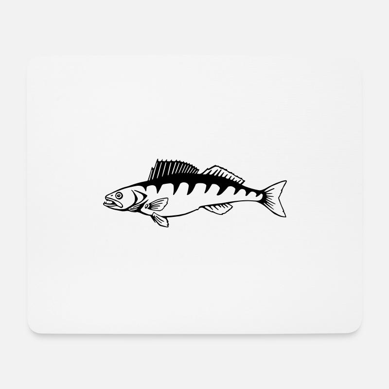 LetzterWurf Zander Fisch Angeln - Mousepad (Querformat) - Weiß