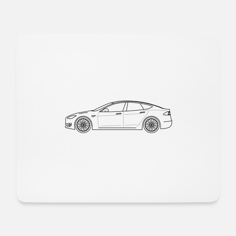 Model S with shadow lines - Mouse Pad (horizontal) - white