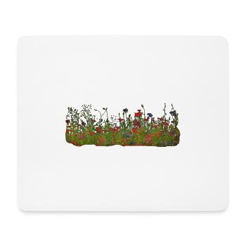 Bunte Blumenwiese - Mousepad (Querformat) - Weiß - Vorne