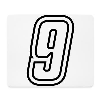 9 Zahl nummer - Mousepad (Querformat) - Weiß - Vorne